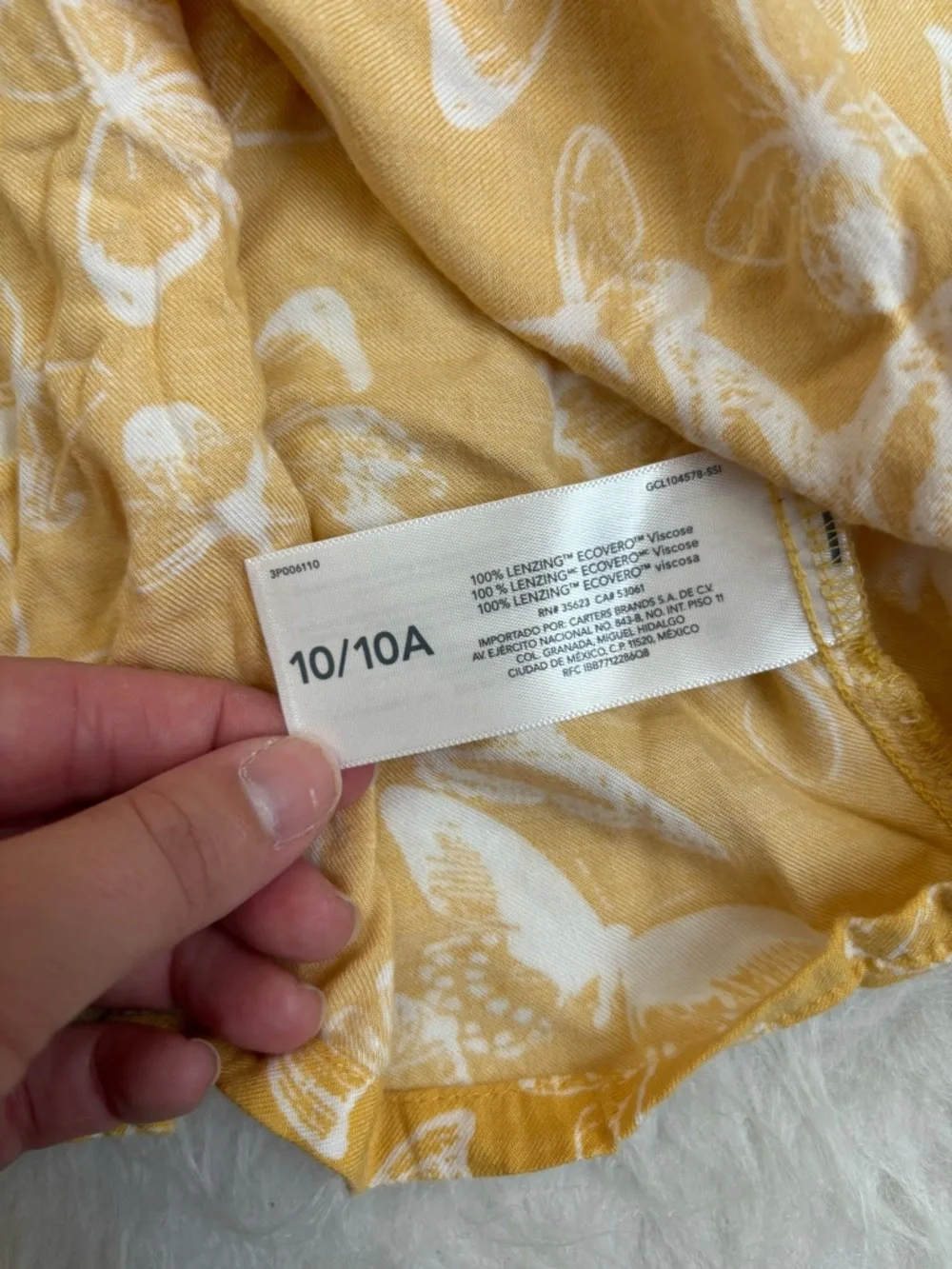 OshKosh B'gosh Girls Mustard Yellow Cottagecore Butterfly Print Sundress